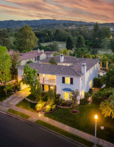 For Sale - 26905 Woodlands Dr Valencia CA - Aerial at Twilight