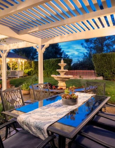 24059 Regents Park Cir Valencia CA For Sale - Patio at Twilight