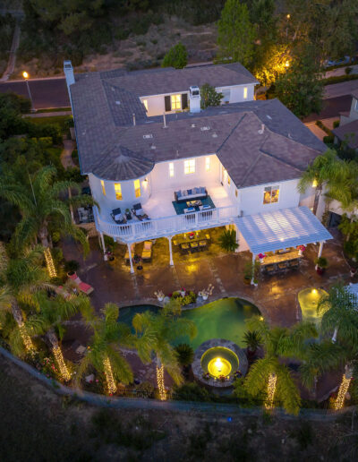 For Sale - 26905 Woodlands Dr Valencia CA - Aerial at Twilight